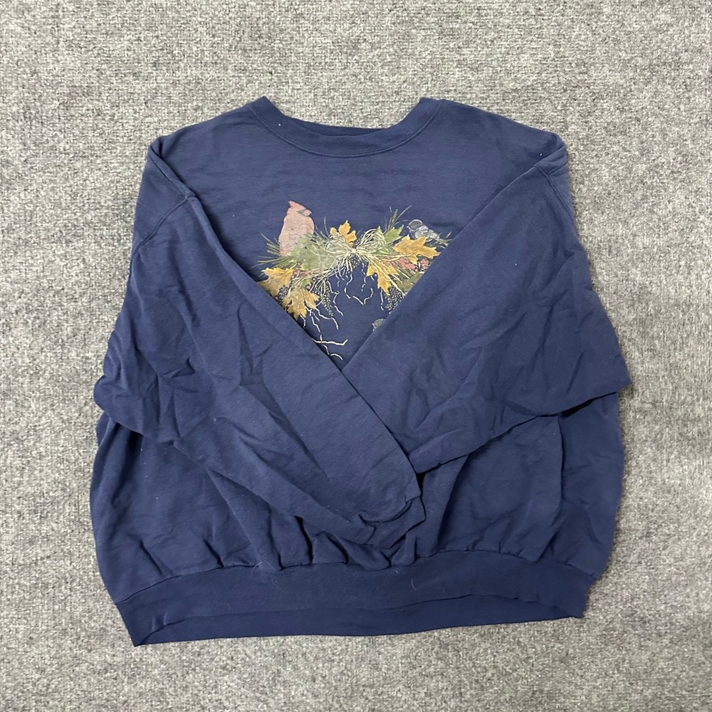 Endless Designs Sweatshirt Womens Size 3X Navy Blue Nature Bird Graphic